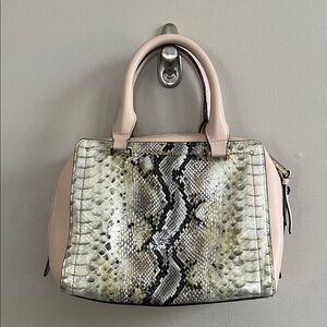 Calvin Klein Pink Liquid Python small satchel